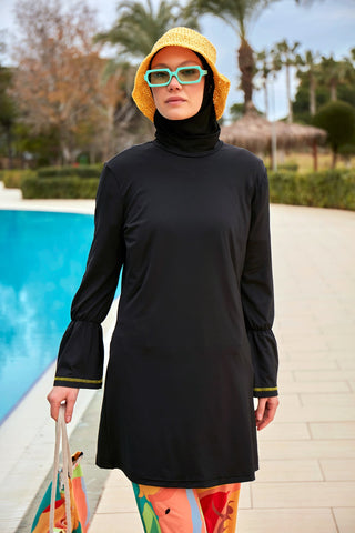 Lycra Black Burkini Modest Swimwear M2473