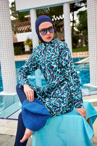 Colourful Burkini Modest Swimwear R2404