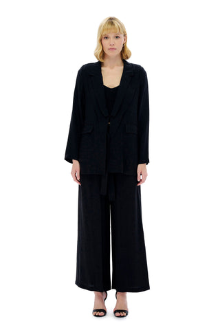 Marley Jacket & Wide-Leg Trousers Set – Black