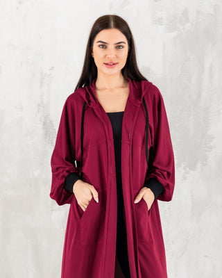 Maroon Hoodie sporty wear