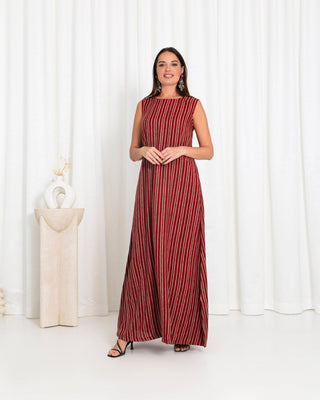Maroon Stripe Dress