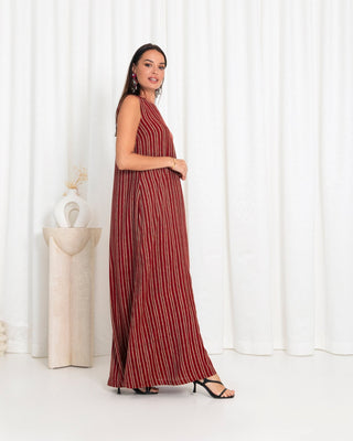 Maroon Stripe Dress