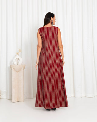 Maroon Stripe Dress