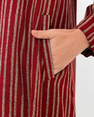 Maroon Stripe Jacket  Abaya