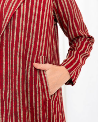 Maroon Stripe Jacket  Abaya