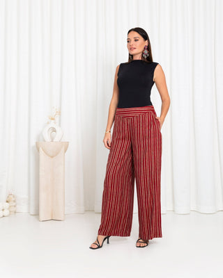 Maroon Stripe Pants