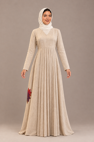 Meher Pleated Linen Dress