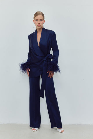 Midnight Silk Plum Set — Navy