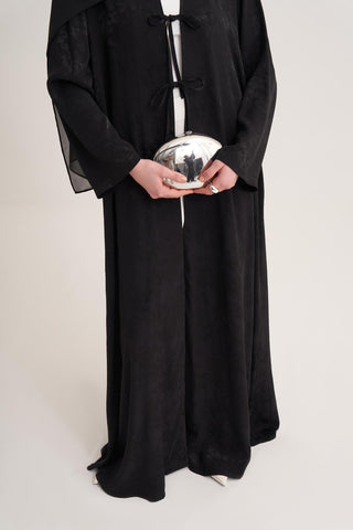 Mila Linen Abaya & Scarf –  Black