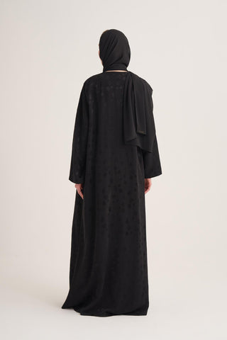Mila Linen Abaya & Scarf –  Black