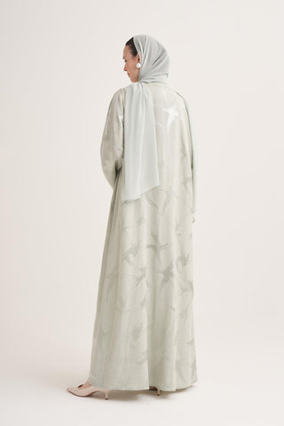 Mila Linen Abaya & Scarf – Mint