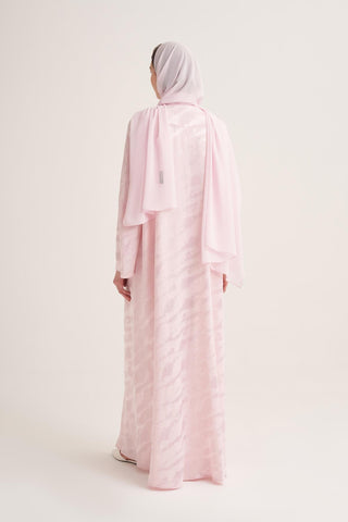 Mila Linen Abaya & Scarf – Pink