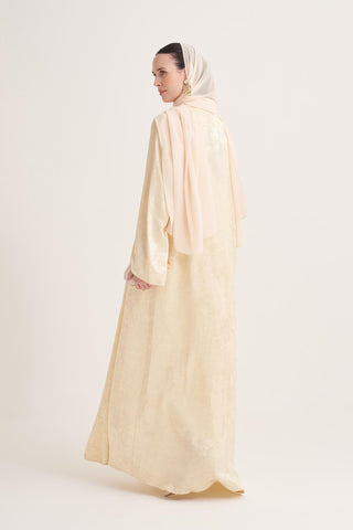 Mila Linen Abaya & Scarf – Yellow