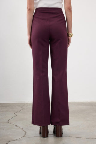 Minerva Tailored Flared Trousers – Burgundy