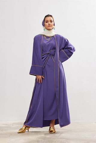 New Line Abaya Dress Set - Lavender