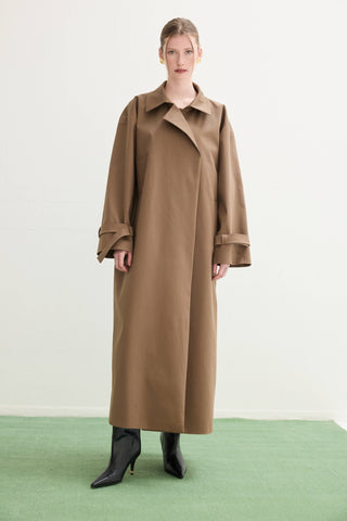 OMUZ ŞALLI OVERSIZE TRENÇKOT