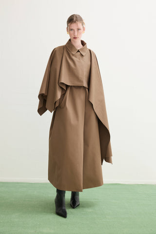 OMUZ ŞALLI OVERSIZE TRENÇKOT
