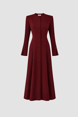 Tencel Maxi Dress With Back Tie – Burgundy
