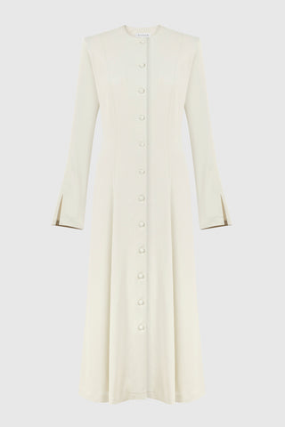 Front Button Tencel Maxi Dress – Ecru