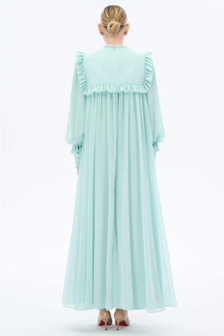 ÖRME DANTELLİ ELBİSE Mint