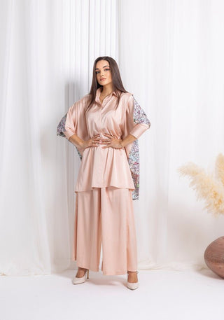 Peach Silk Co-ord Set