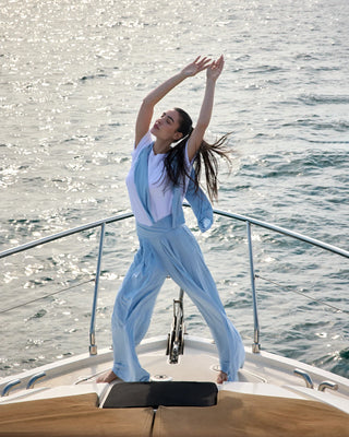 Pile Detaylı Geniş Paça Pantolon - Vizon