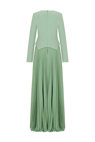 Pleated Evening Dress – Mint