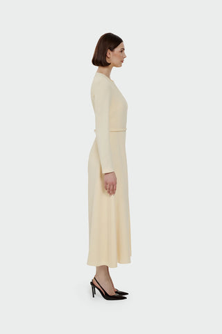 Pleated Belted Maxi Dress – Yellow