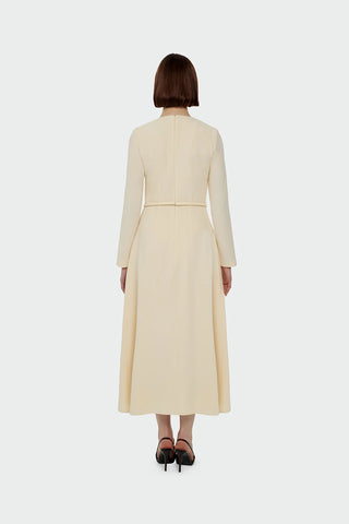 Pleated Belted Maxi Dress – Yellow