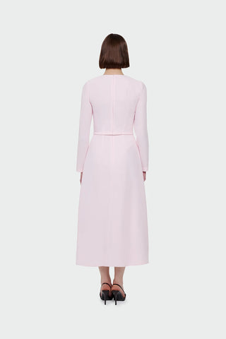Pleated Belted Maxi Dress – Pink