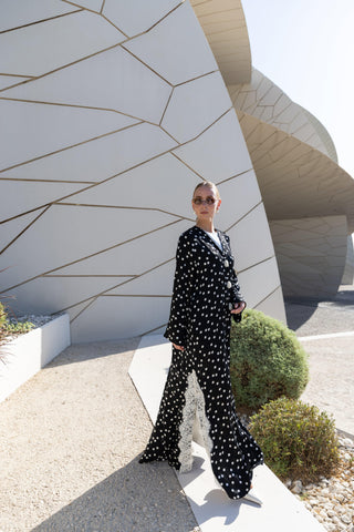 Polka Dot Abaya – Black