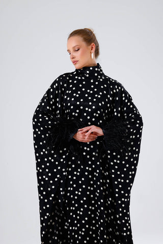 Polka Kaftan – Black