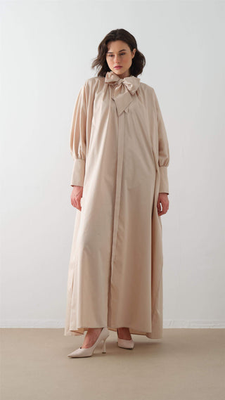 Poplin Shirt Dress – Beige