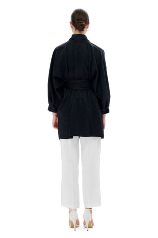 Puno Batwing Shirt with Belt – Black