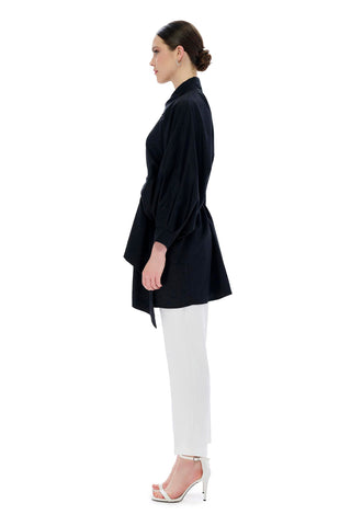 Puno Batwing Shirt with Belt – Black