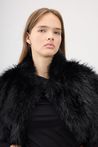 Ramla Faux Fur Vest – Black