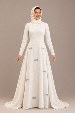 Aaina Hand-Embroidered Linen Dress