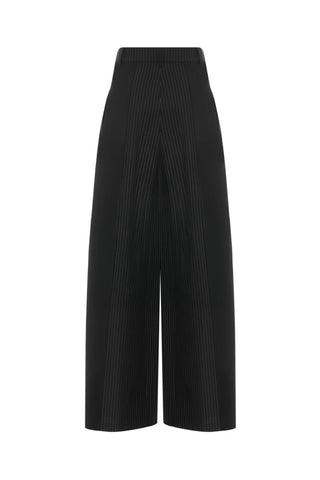Rena Pleated Wool Trousers – Black