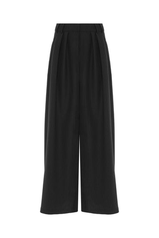 Rena Pleated Wool Trousers – Black