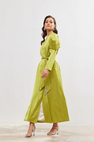 Roma Satin Abaya – Light Green
