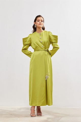 Roma Satin Abaya – Light Green