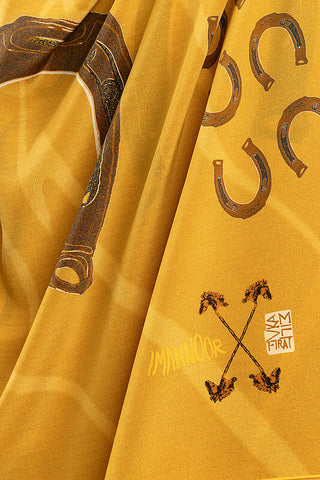 Trace of the Wind Crepe Silk Shawl Yellow