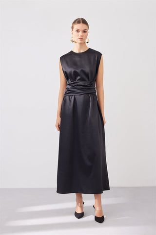 Satin dress - Black