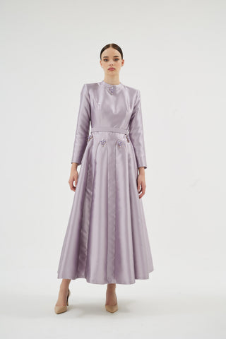 Scarlet Crystal Detail Dress – Lilac