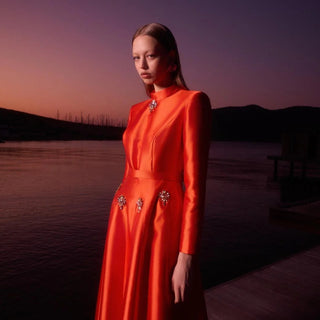 Scarlet Crystal Detail Dress – Red