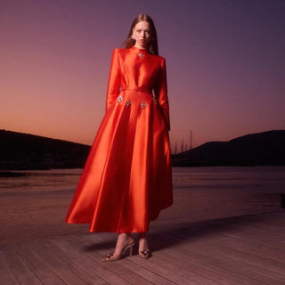 Scarlet Crystal Detail Dress – Red