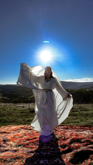 Dignity Ethno Embellished Abaya – White