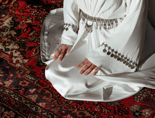 Dignity Ethno Embellished Abaya – White