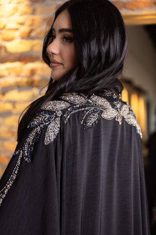 Femme Imperial Embellished Abaya – Black