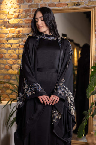 Femme Imperial Embellished Abaya – Black